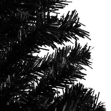 vidaXL Sapin de Noël Artificiel Lumineux et Boules Noir 180 cm
