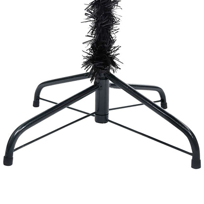 vidaXL Sapin de Noël Artificiel Lumineux et Boules Noir 180 cm