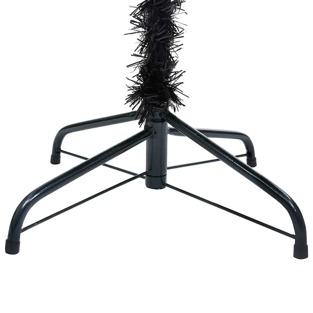 vidaXL Sapin de Noël Artificiel avec Lumières et Boules Noir 210 cm