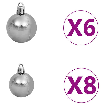 vidaXL Künstlicher Weihnachtsbaum Beleuchtung & Kugeln Blau 180 cm