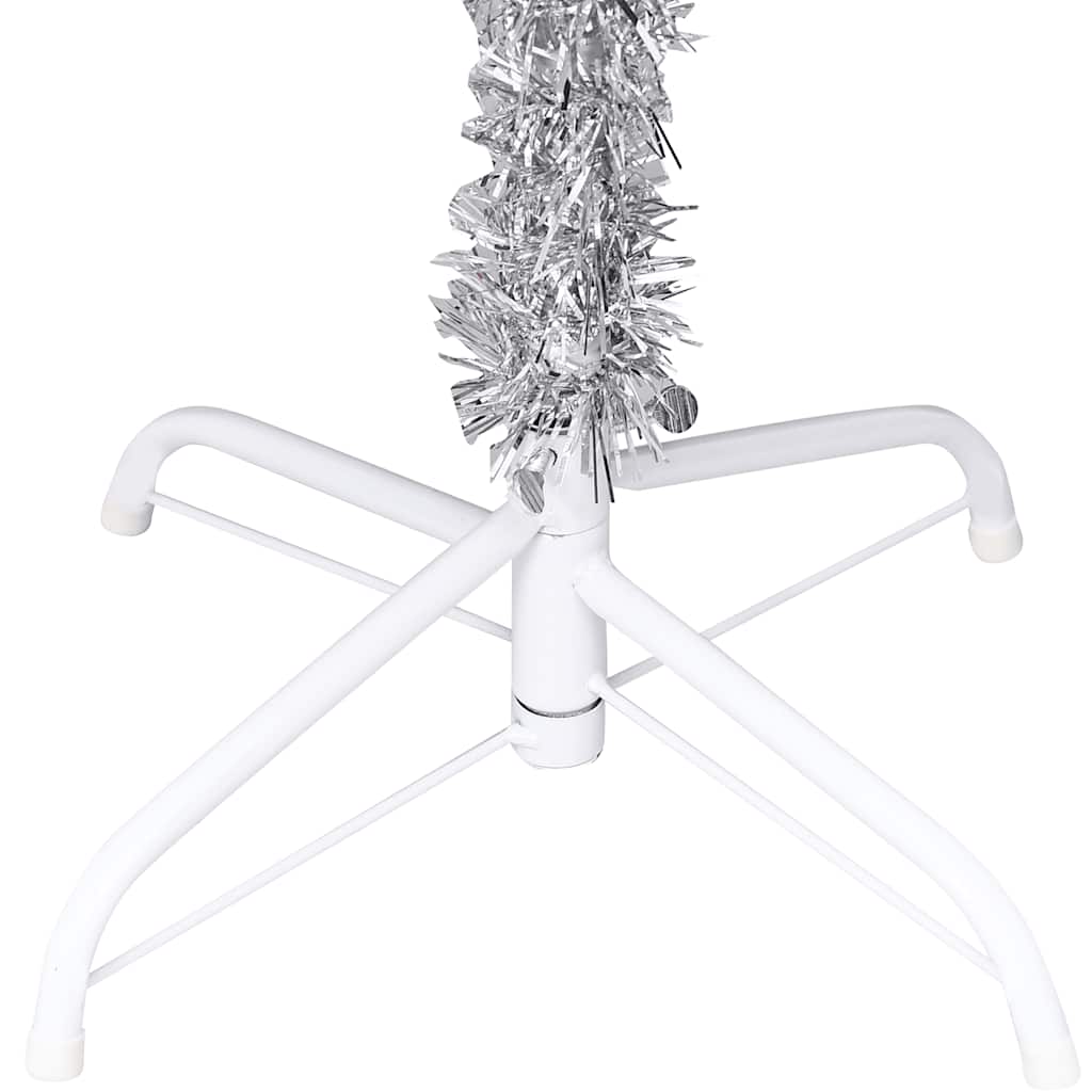 vidaXL Künstlicher Weihnachtsbaum Beleuchtung & Kugeln Silber 120 cm