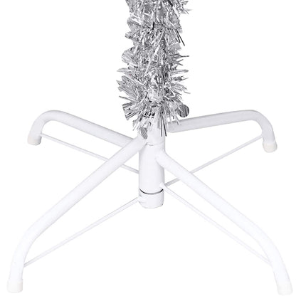 vidaXL Künstlicher Weihnachtsbaum Beleuchtung & Kugeln Silber 120 cm