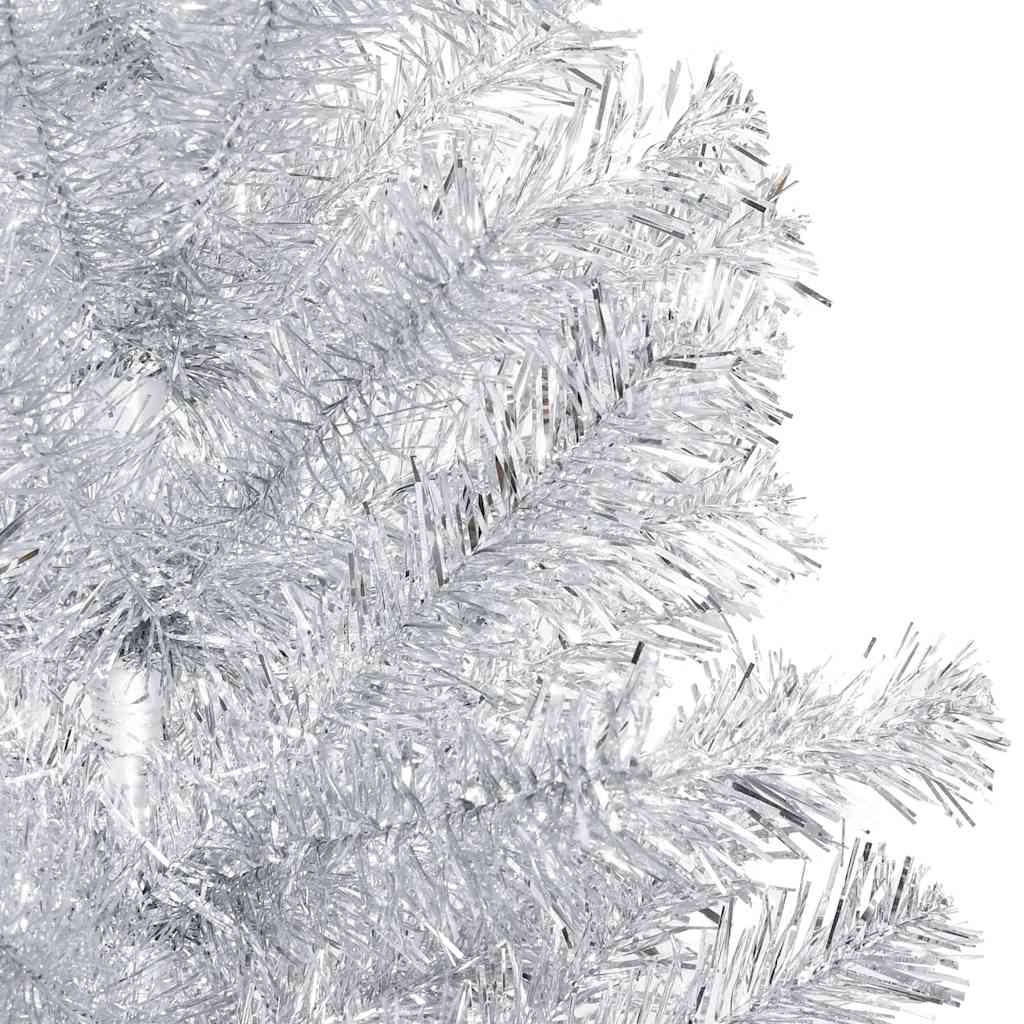vidaXL Künstlicher Weihnachtsbaum Beleuchtung & Kugeln Silber 120 cm