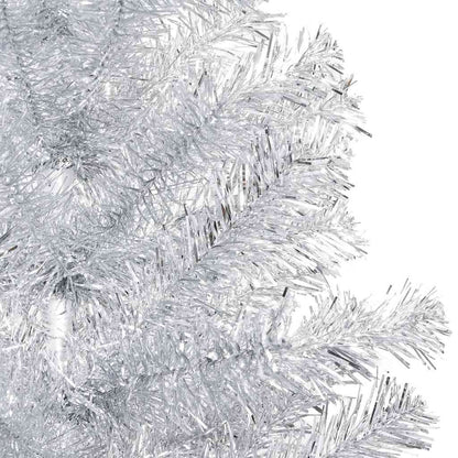 vidaXL Künstlicher Weihnachtsbaum Beleuchtung & Kugeln Silber 120 cm