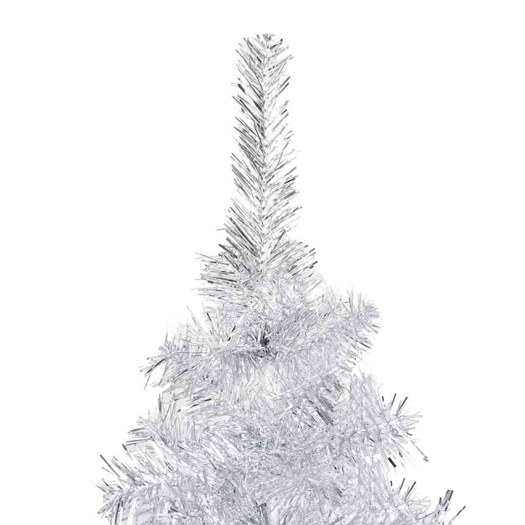 vidaXL Künstlicher Weihnachtsbaum Beleuchtung & Kugeln Silber 150 cm