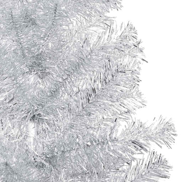 vidaXL Künstlicher Weihnachtsbaum Beleuchtung & Kugeln Silber 240 cm