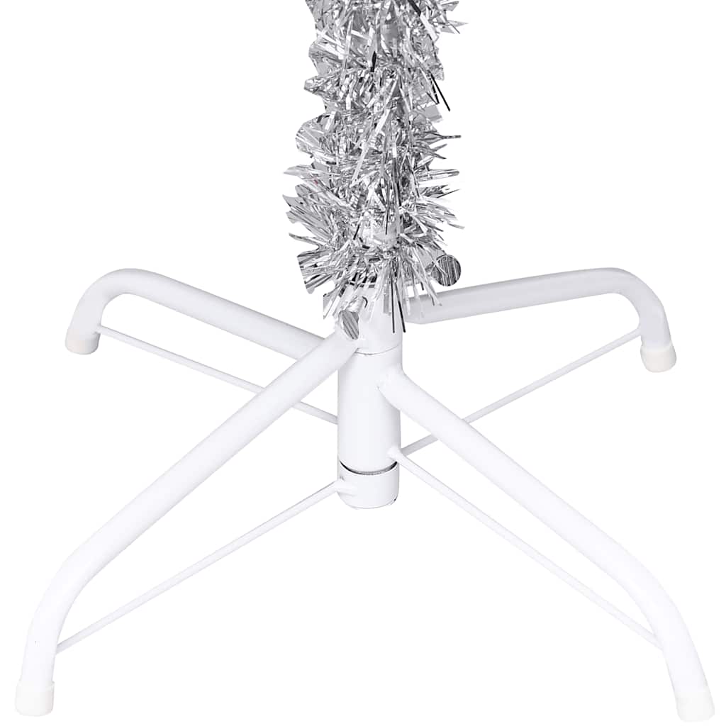 vidaXL Künstlicher Weihnachtsbaum Beleuchtung & Kugeln Silber 240 cm