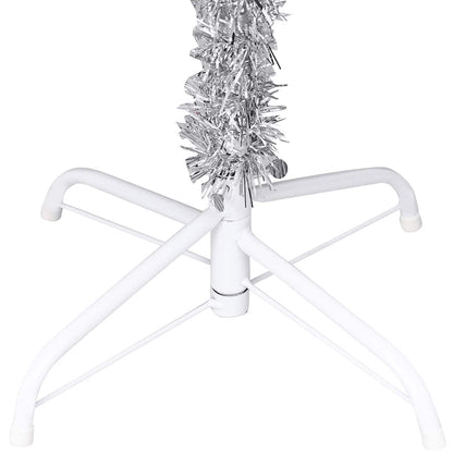 vidaXL Künstlicher Weihnachtsbaum Beleuchtung & Kugeln Silber 240 cm