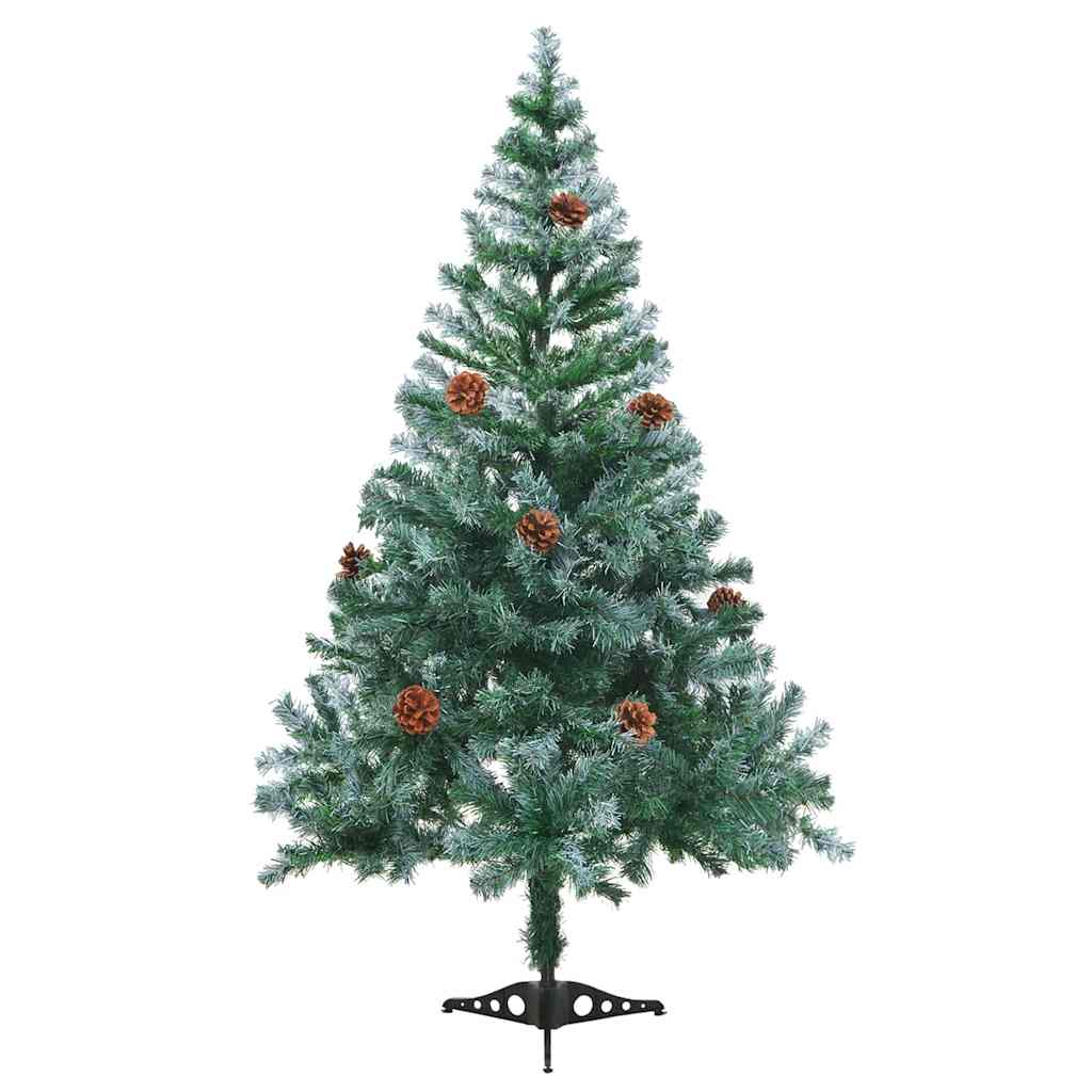vidaXL Weihnachtsbaum Gefrostet mit Beleuchtung Kugeln Zapfen 150 cm