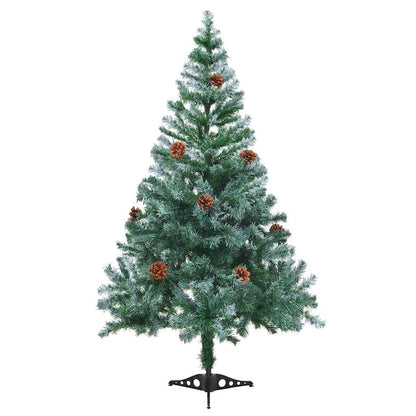 vidaXL Weihnachtsbaum Gefrostet mit Beleuchtung Kugeln Zapfen 150 cm