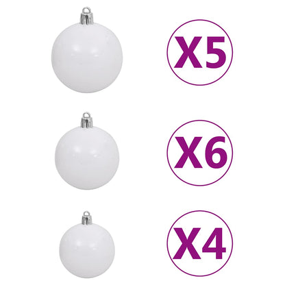 vidaXL Künstlicher Weihnachtsbaum mit LEDs Kugeln Zapfen 180 cm