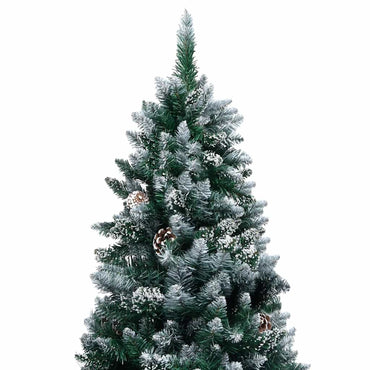 vidaXL Künstlicher Weihnachtsbaum mit LEDs Kugeln Zapfen 240 cm