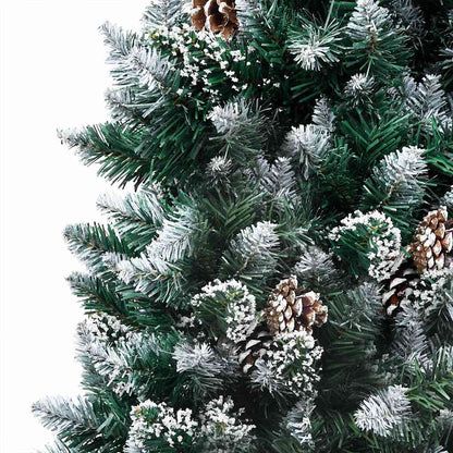 vidaXL Künstlicher Weihnachtsbaum mit LEDs Kugeln Zapfen 240 cm