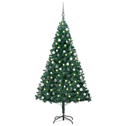 vidaXL Künstlicher Weihnachtsbaum mit Beleuchtung & Kugeln Grün 120 cm