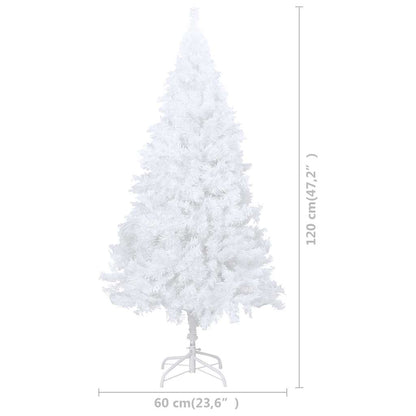 vidaXL Künstlicher Weihnachtsbaum mit Beleuchtung & Kugeln Weiß 120 cm