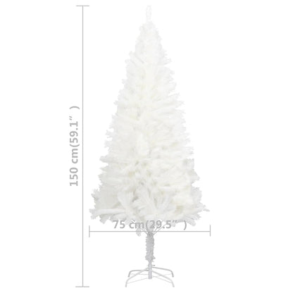 vidaXL Künstlicher Weihnachtsbaum mit Beleuchtung & Kugeln Weiß 150 cm