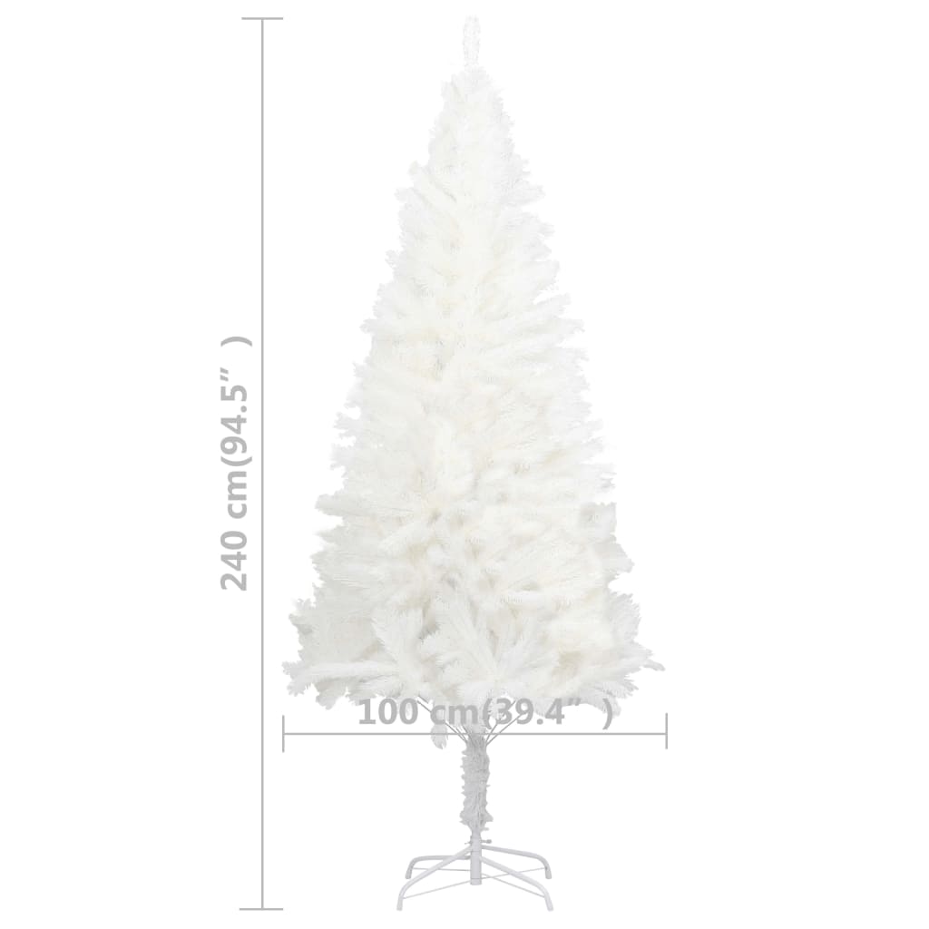 vidaXL Künstlicher Weihnachtsbaum mit Beleuchtung & Kugeln Weiß 240 cm