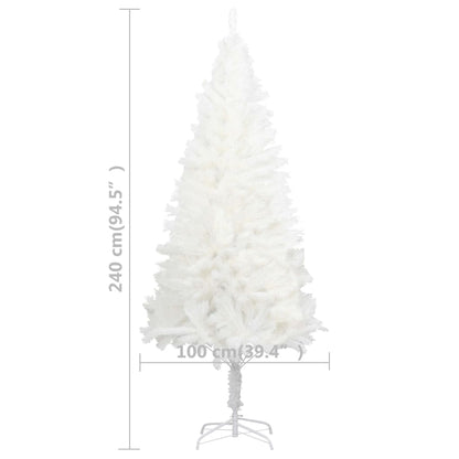 vidaXL Künstlicher Weihnachtsbaum mit Beleuchtung & Kugeln Weiß 240 cm
