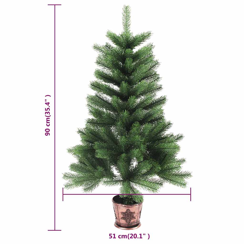 vidaXL Künstlicher Weihnachtsbaum mit Beleuchtung & Kugeln 90 cm Grün