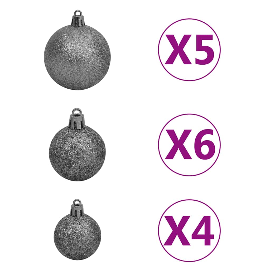 vidaXL Künstlicher Weihnachtsbaum mit Beleuchtung & Kugeln 90 cm Grün