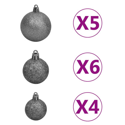 vidaXL Künstlicher Weihnachtsbaum mit Beleuchtung & Kugeln 120 cm Grün