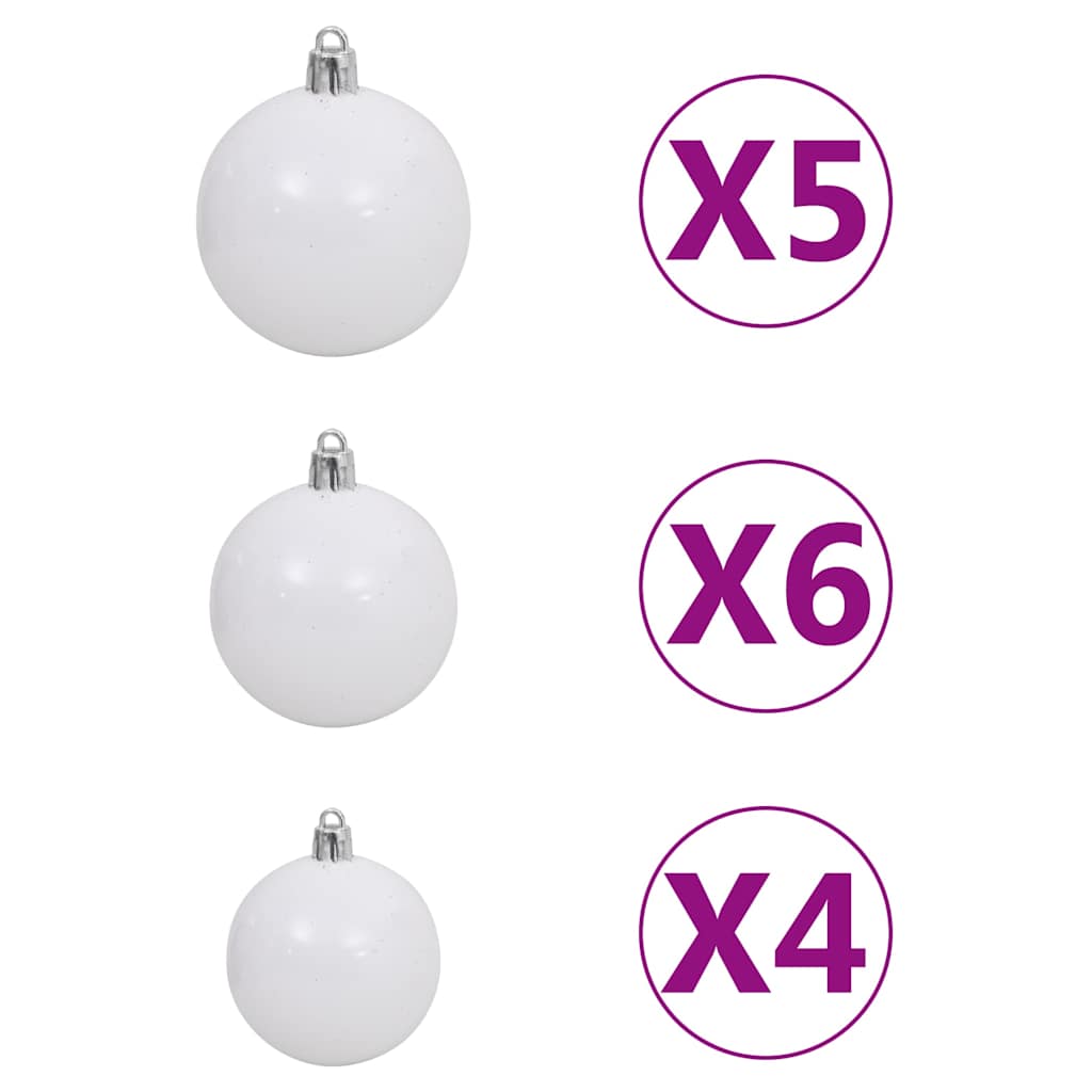 vidaXL Künstlicher Weihnachtsbaum mit Beleuchtung & Kugeln 150 cm Grün