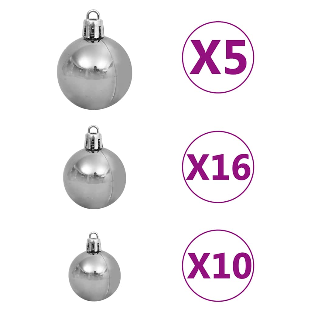 vidaXL Künstlicher Weihnachtsbaum Beleuchtung & Kugeln 210 cm Grün