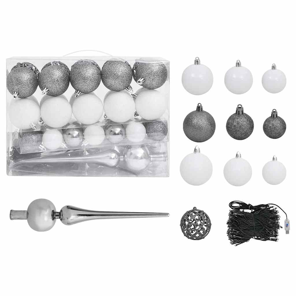 vidaXL Künstlicher Weihnachtsbaum Nordmann LED & Kugeln Grün 150 cm