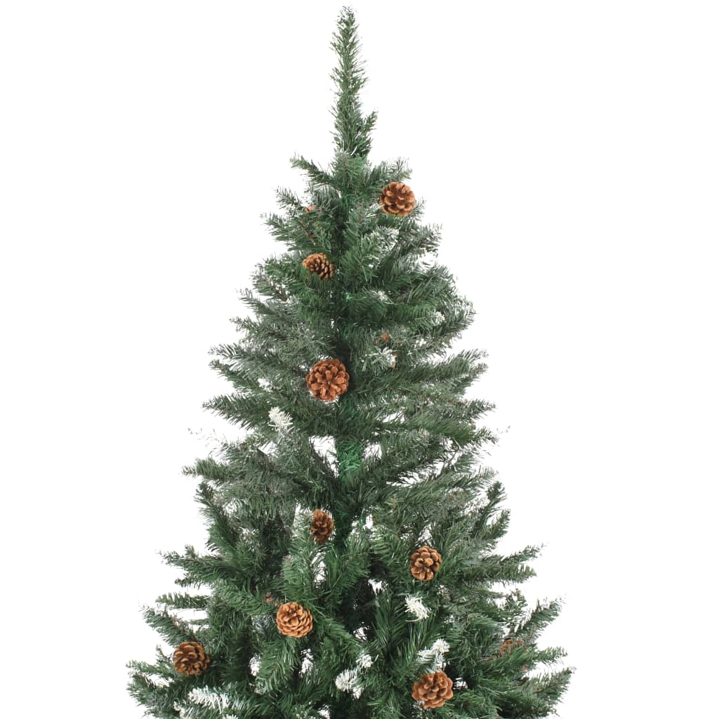 vidaXL Künstlicher Weihnachtsbaum mit Beleuchtung & Zapfen 150 cm