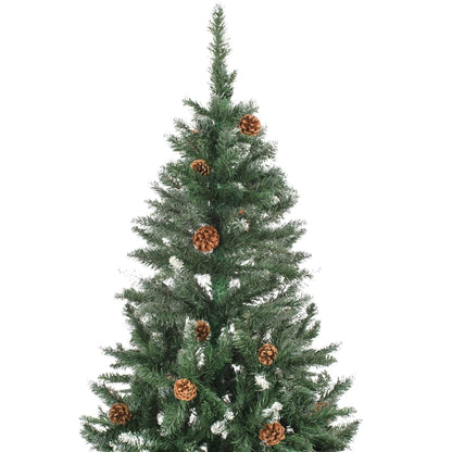 vidaXL Künstlicher Weihnachtsbaum mit Beleuchtung & Zapfen 150 cm