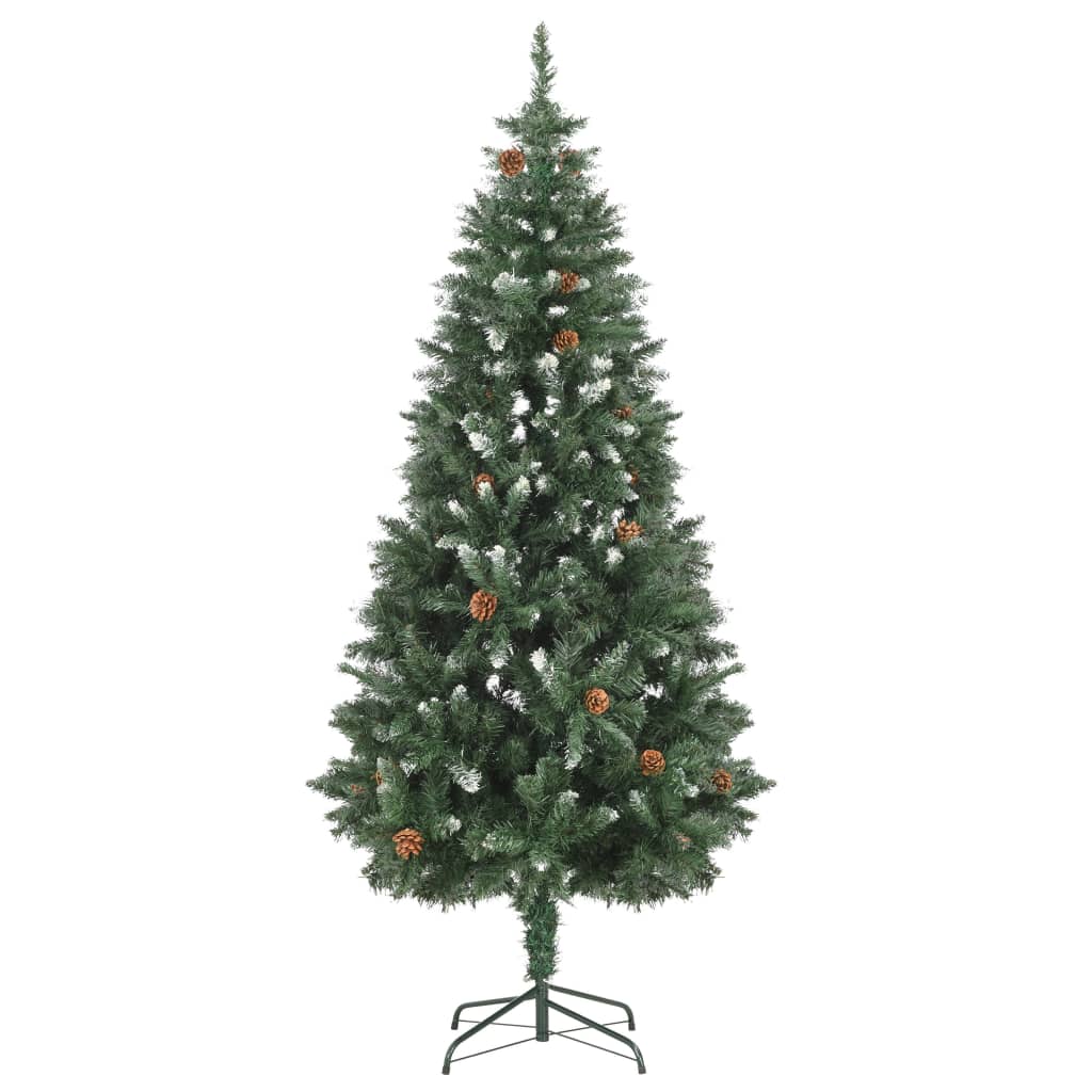 vidaXL Weihnachtsbaum Gefrostet mit Beleuchtung & Zapfen 180 cm