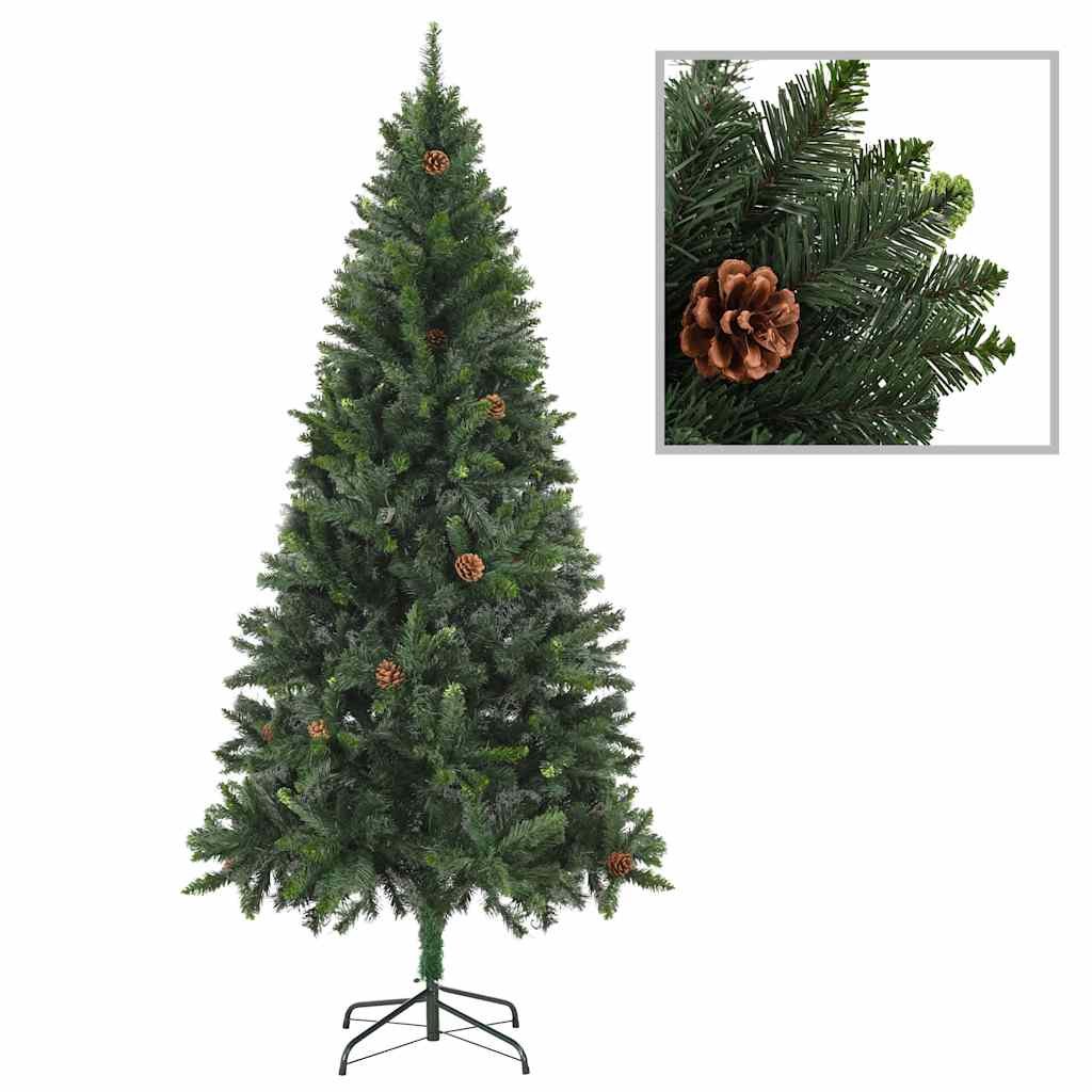 vidaXL Künstlicher Weihnachtsbaum mit Beleuchtung & Kugeln Grün 210 cm