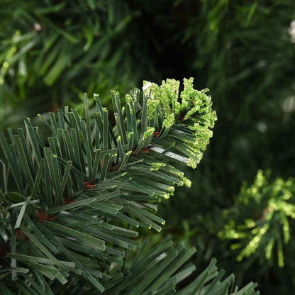 vidaXL Künstlicher Weihnachtsbaum mit Beleuchtung & Kugeln Grün 210 cm