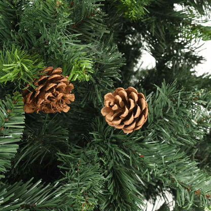 vidaXL Künstlicher Weihnachtsbaum mit Beleuchtung & Kugeln Grün 210 cm
