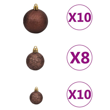 vidaXL Künstlicher Weihnachtsbaum mit Beleuchtung & Kugeln Grün 210 cm