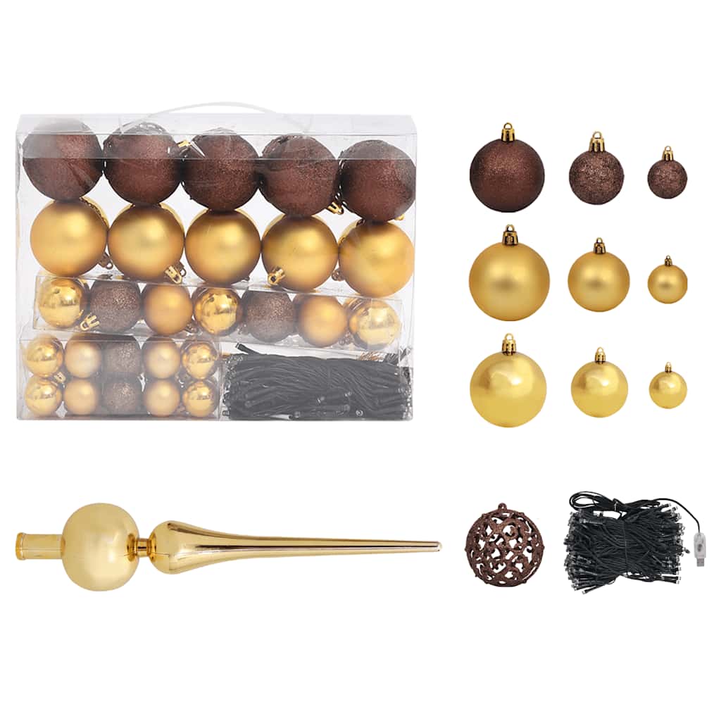 vidaXL Künstlicher Weihnachtsbaum mit Beleuchtung & Kugeln 150 cm