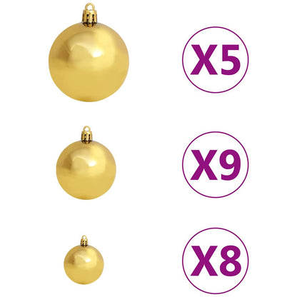 vidaXL Künstlicher Weihnachtsbaum mit Beleuchtung & Kugeln 150 cm