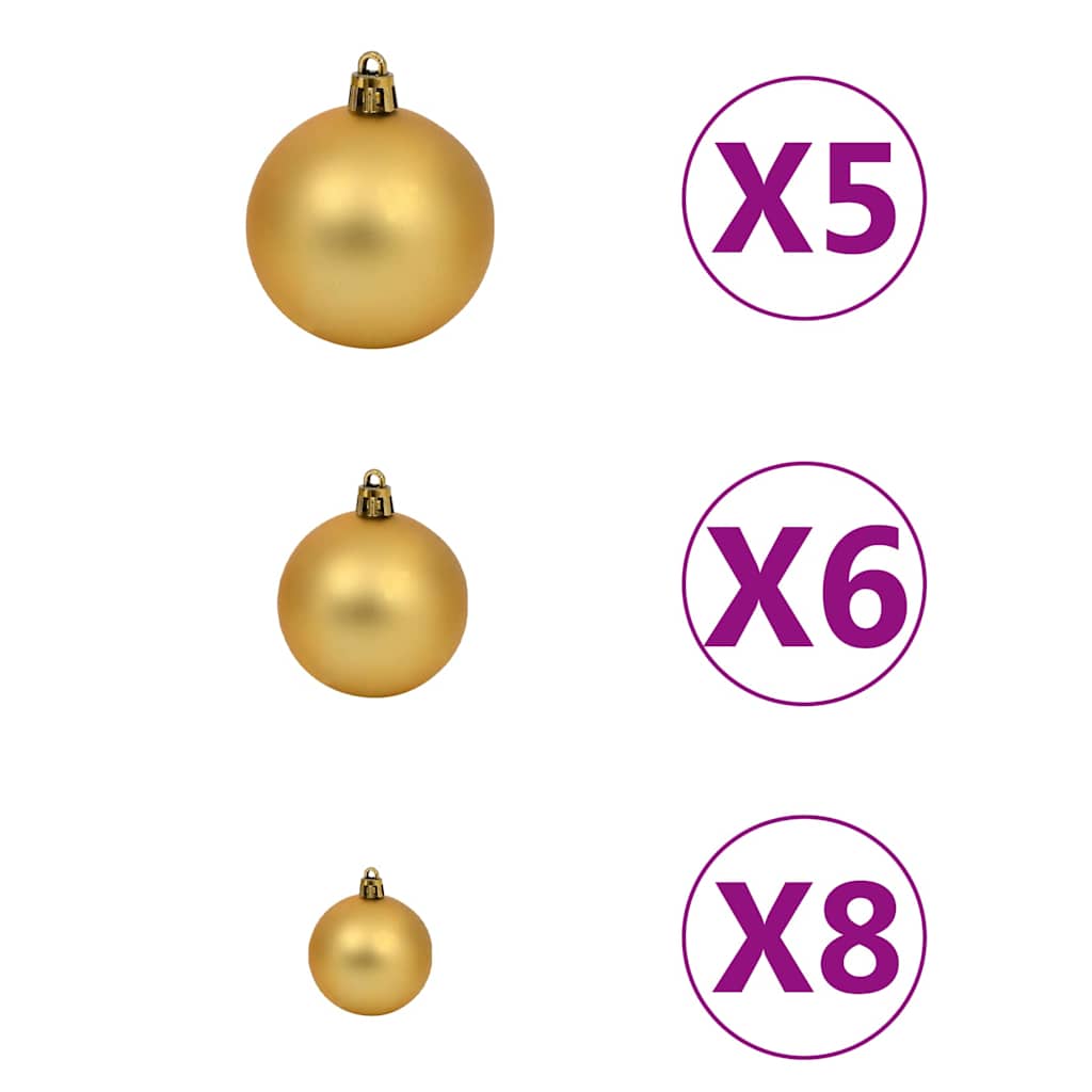 vidaXL Künstlicher Weihnachtsbaum mit Beleuchtung & Kugeln 150 cm