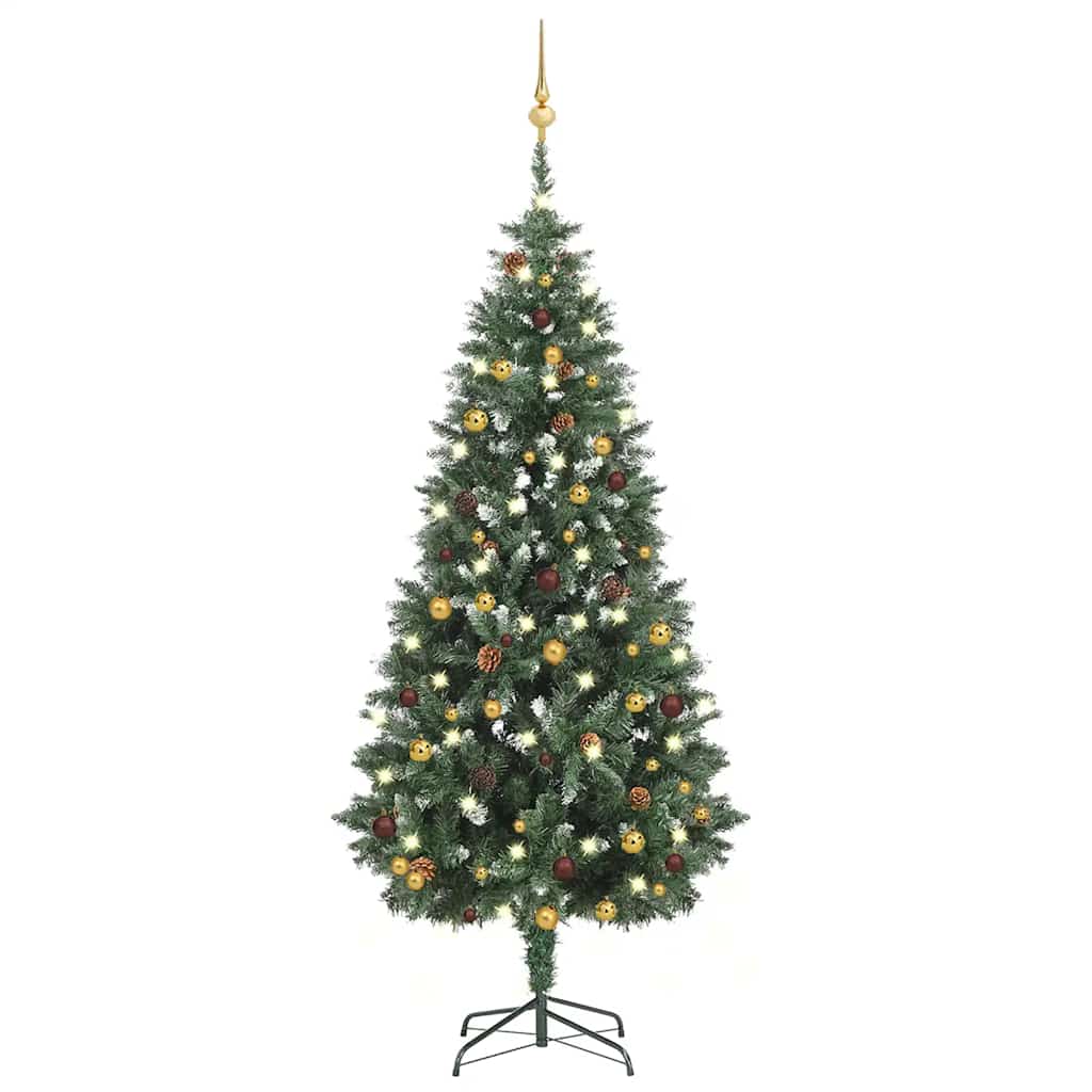 vidaXL Künstlicher Weihnachtsbaum mit Beleuchtung & Kugeln 180 cm