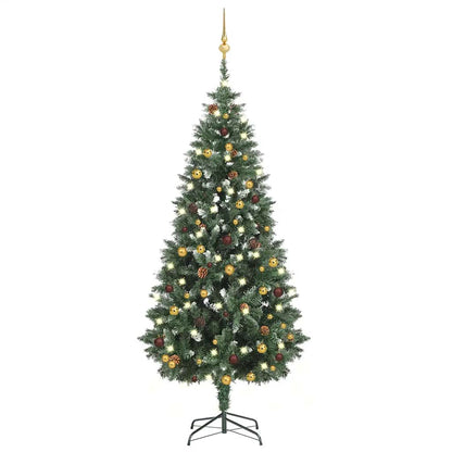 vidaXL Künstlicher Weihnachtsbaum mit Beleuchtung & Kugeln 180 cm