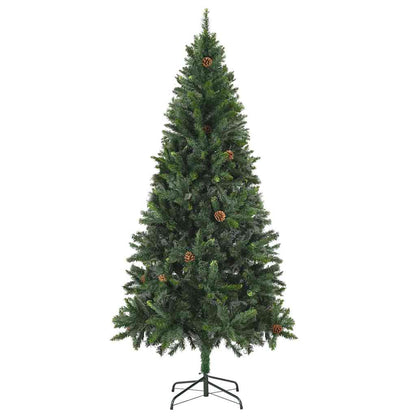 vidaXL Sapin de Noël artificiel avec lumières, boules et pommes de pin 180 cm
