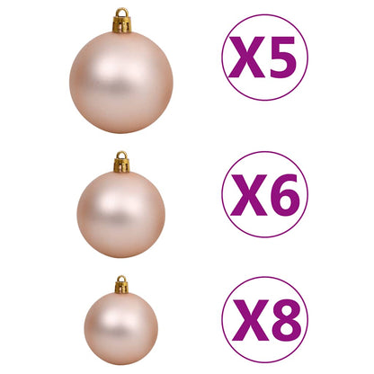 vidaXL Sapin de Noël artificiel avec lumières, boules et pommes de pin 180 cm