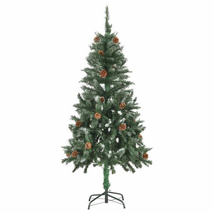 vidaXL Sapin de Noël artificiel avec lumières, boules et pommes de pin 150 cm