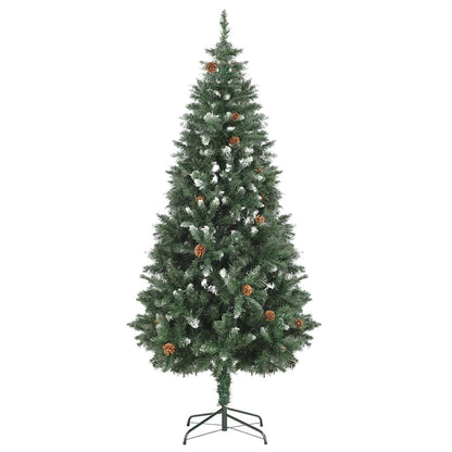 vidaXL Künstlicher Weihnachtsbaum mit Beleuchtung Kugeln Zapfen 180 cm