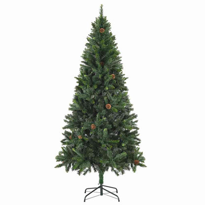 vidaXL Künstlicher Weihnachtsbaum mit Beleuchtung Kugeln Zapfen 180 cm