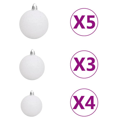 vidaXL Künstlicher Weihnachtsbaum mit Beleuchtung Kugeln Zapfen 180 cm