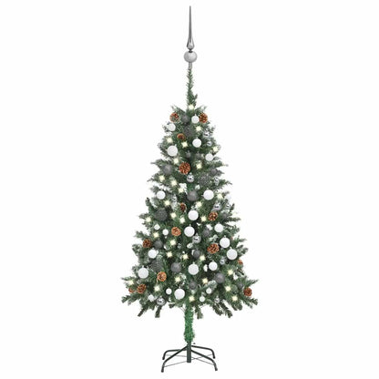 vidaXL Künstlicher Weihnachtsbaum mit Beleuchtung Kugeln Zapfen 150 cm