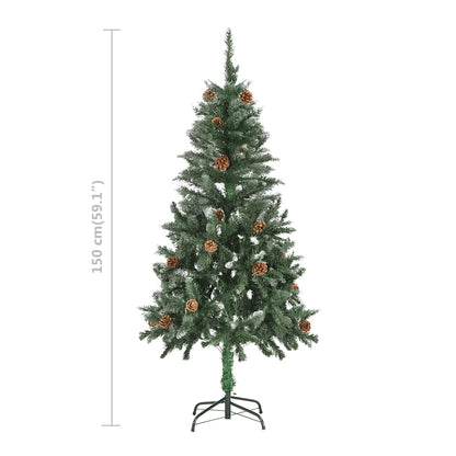 vidaXL Künstlicher Weihnachtsbaum mit Beleuchtung Kugeln Zapfen 150 cm