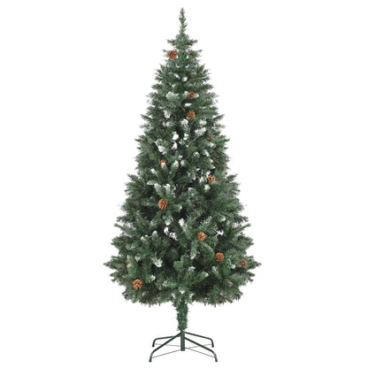 vidaXL Künstlicher Weihnachtsbaum mit Beleuchtung Kugeln Zapfen 180 cm