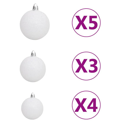 vidaXL Künstlicher Weihnachtsbaum mit Beleuchtung Kugeln Zapfen 180 cm